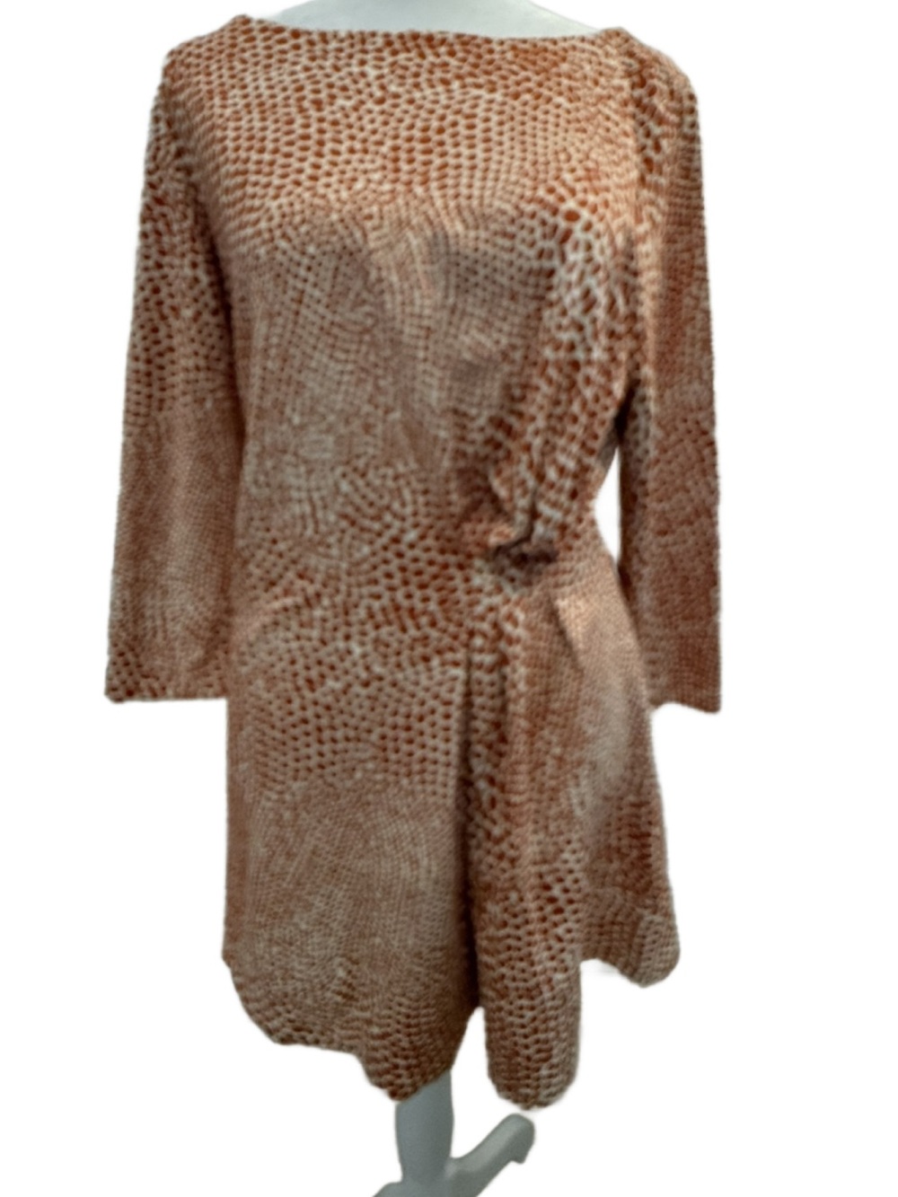 J. McLaughlin Plush Long-Sleeve Pebble Print Tunic in Blush Peach. Medium